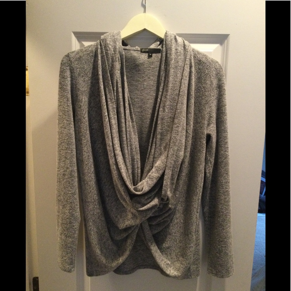 Gibson convertible wrap cardigan sweater, grey, size XS. Like new!